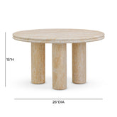 Amora Faux Travertine Indoor/Outdoor 26" Round Accent Table Model: TOV-OC54411